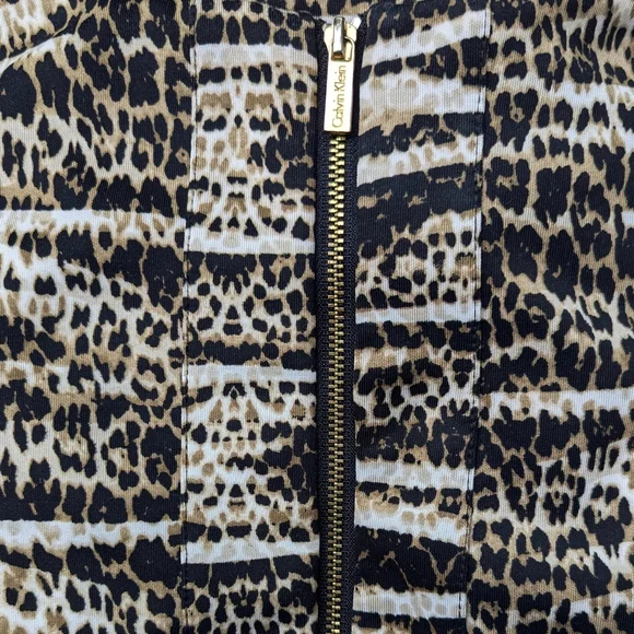 Calvin Klein Fit and Flare A-line Cheetah Print Dress - Picture 3 of 6